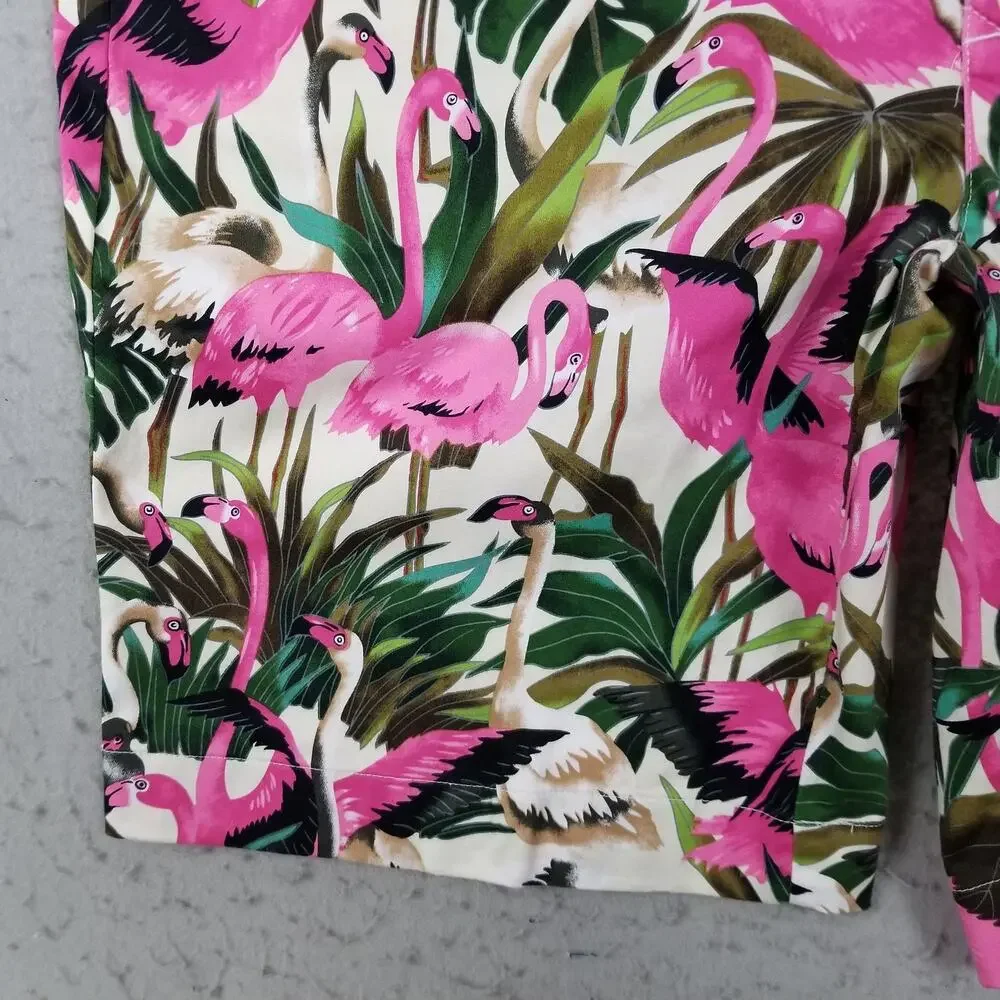 Loudmouth Shorts Mens 42 Pink Flamingo Tropical Golf Print Cotton Stretch‎ Fun